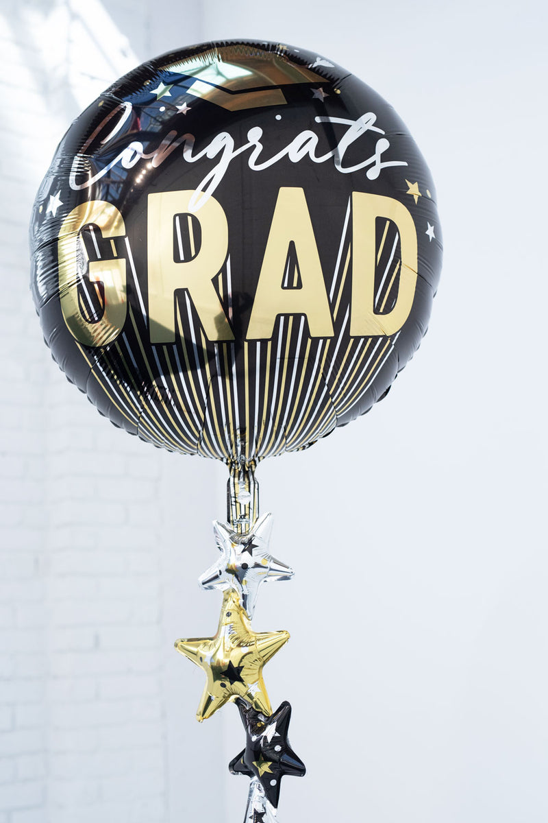 6' Starry Congrats Grad Balloon | Luft Balloon | Solid Color Balloons ...