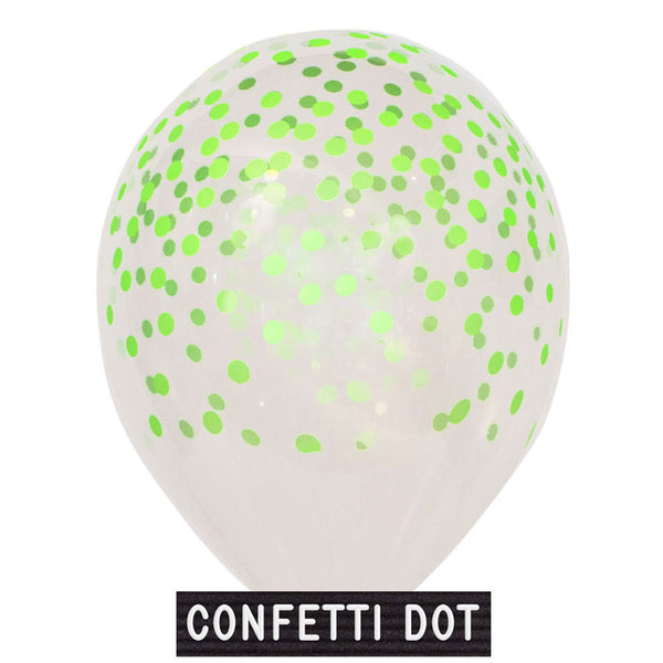 Helium-filled 11" Confetti Dot - GREEN