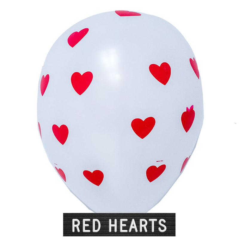 Helium-filled 11" Red Hearts