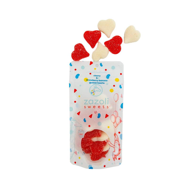 Sour Cherry & Strawberry Banana Gummi Hearts 4 oz