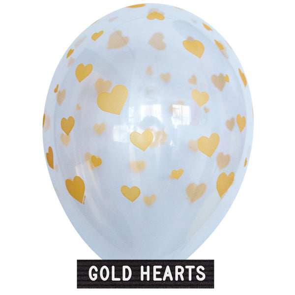 Helium-filled 11" Gold Hearts